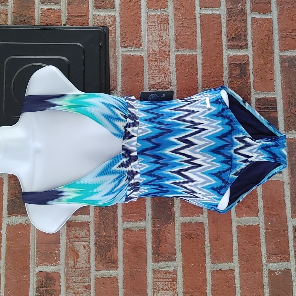 Vince Camuto Cruise 1 Piece Estate Blue Swimsuit Size 4